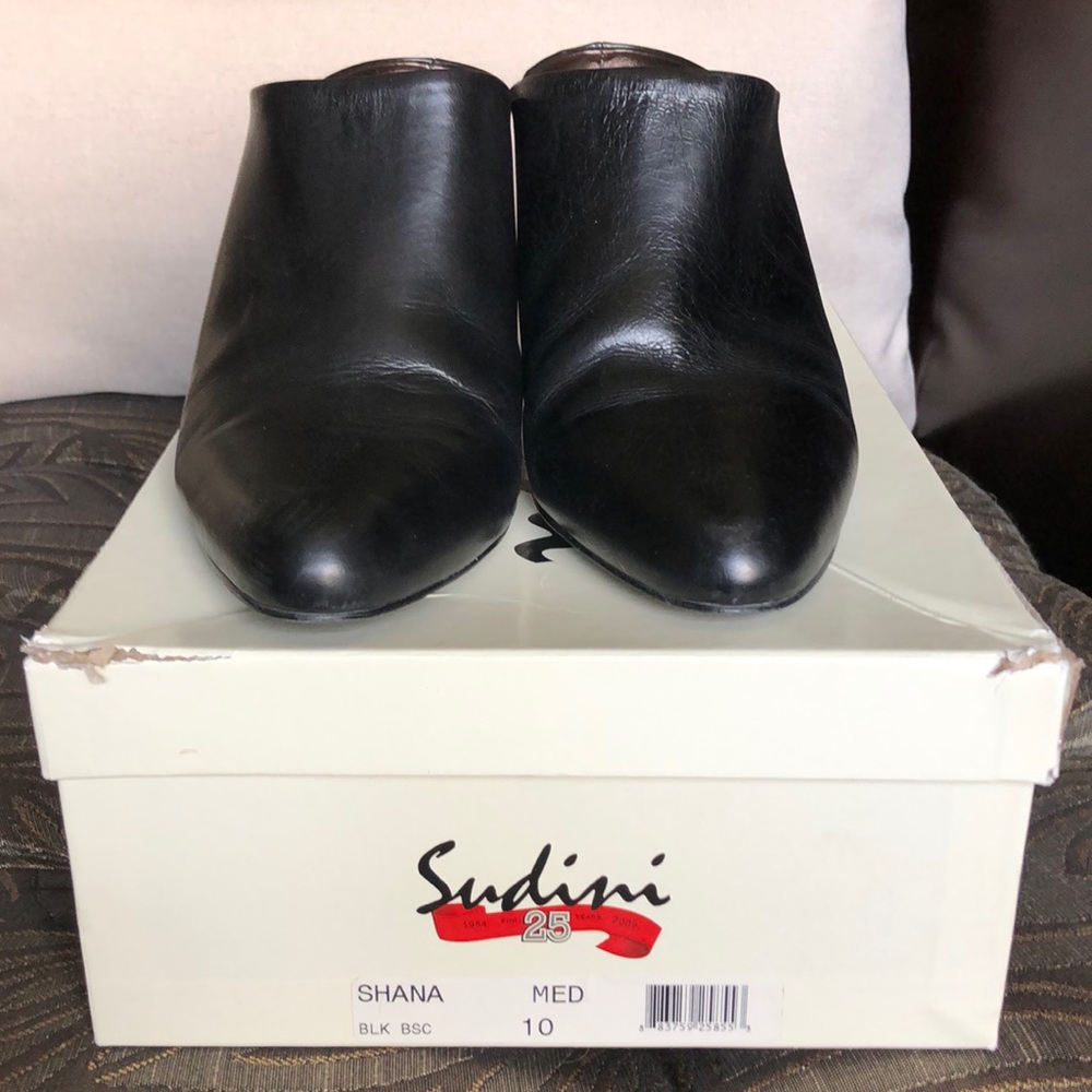 Sudini Women’s Black 3” Heel Mules